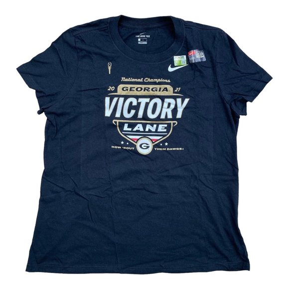 Georgia Bulldogs Nike CFP 2021 National Champions Locker Room Tee Size L Black - Picture 1 of 6